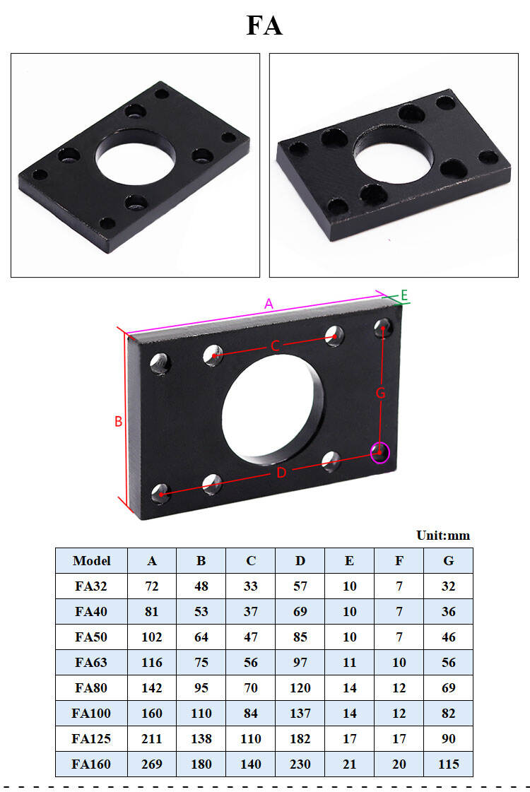 SC Series I/Y/U/F/CA/CB/LB/FA Bore 32mm/40mm/50mm/63mm/80mm/100mm/125mm 160mm Air Pneumatic Cylinder Accessories manufacture