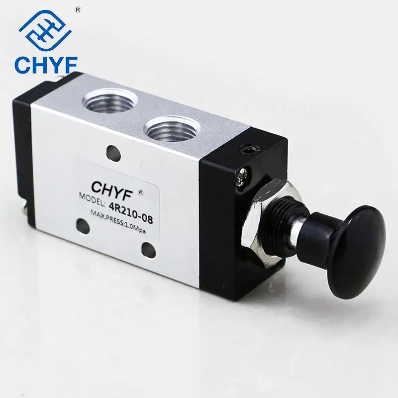 4 bsp push spring return pneumatic hand operated directional control valves-4