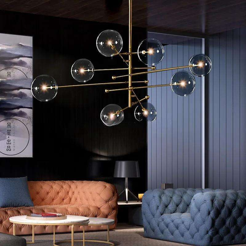 Indoor Hotel Hanging Ceiling Light Bubble Glass Pendant Light Chandelier For Dinning Room manufacture