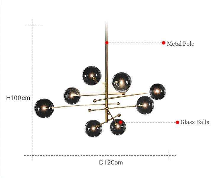 Indoor Hotel Hanging Ceiling Light Bubble Glass Pendant Light Chandelier For Dinning Room supplier