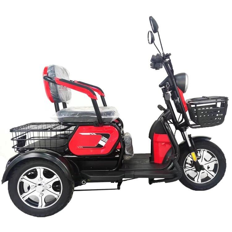 48V 500W 3-колесный электрический трехколесный велосипед с пассажирским сиденьем и грузовым отсеком