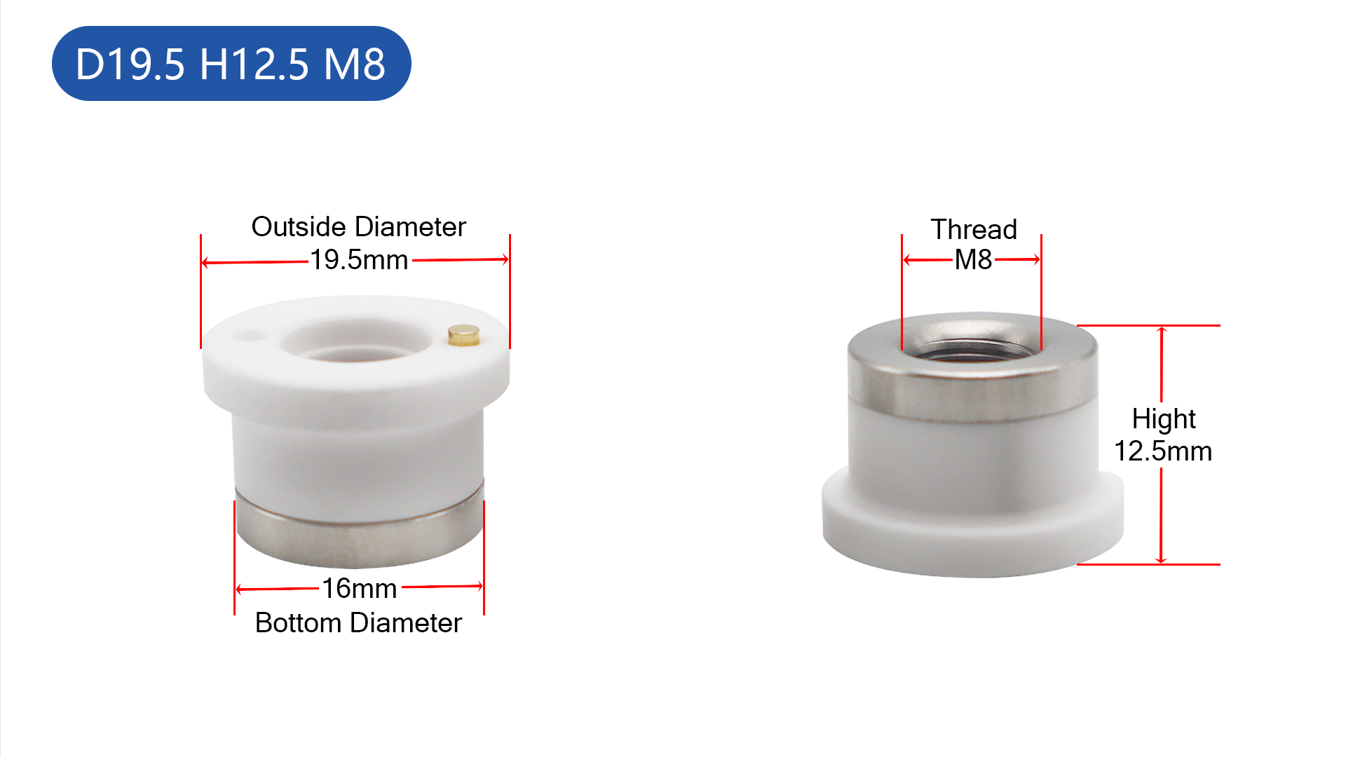 Dia28 32MM Laser Nozzle Ceramic Rings for Fiber Laser Cutting Head manufacture