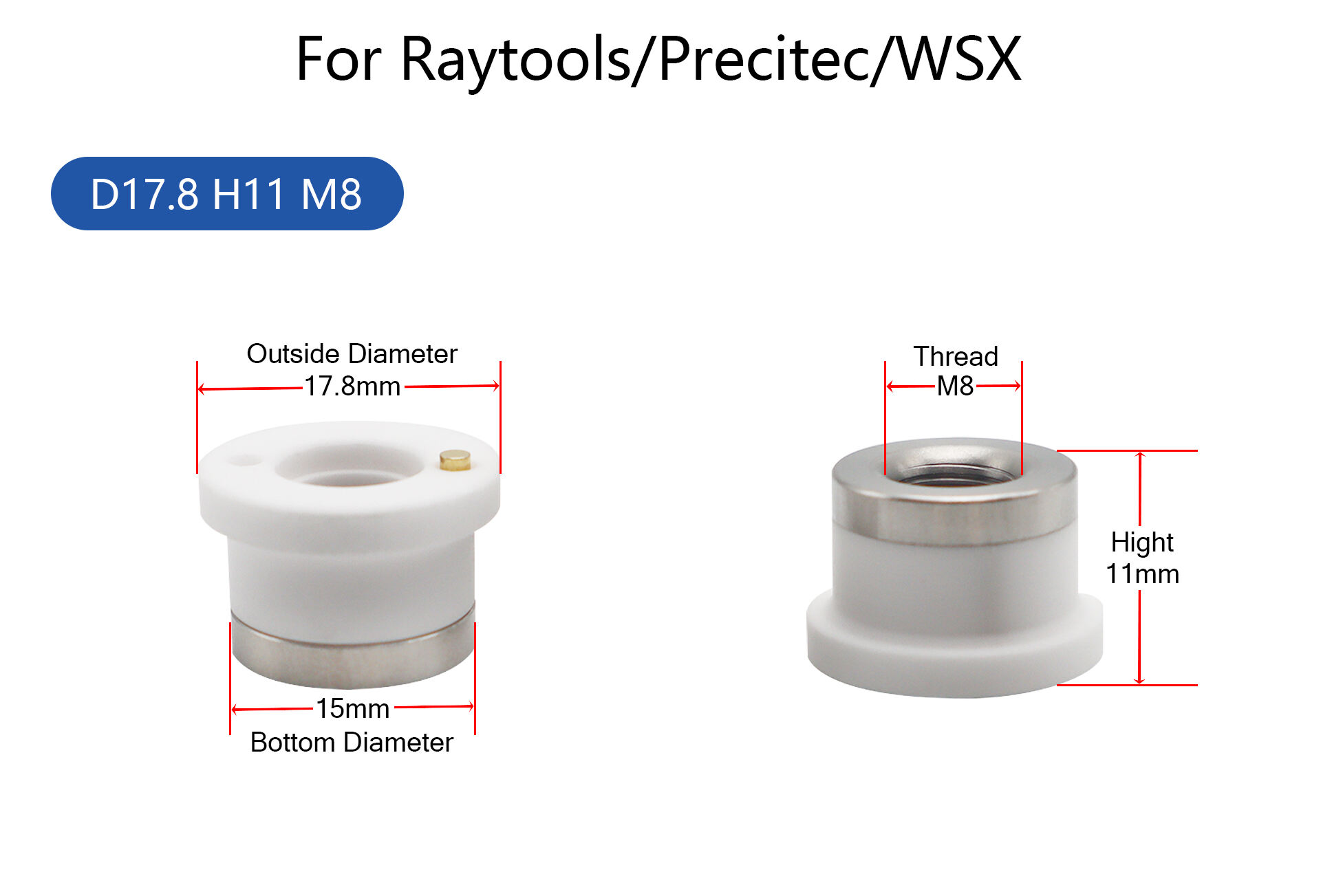 Dia28 32MM Laser Nozzle Ceramic Rings for Fiber Laser Cutting Head supplier