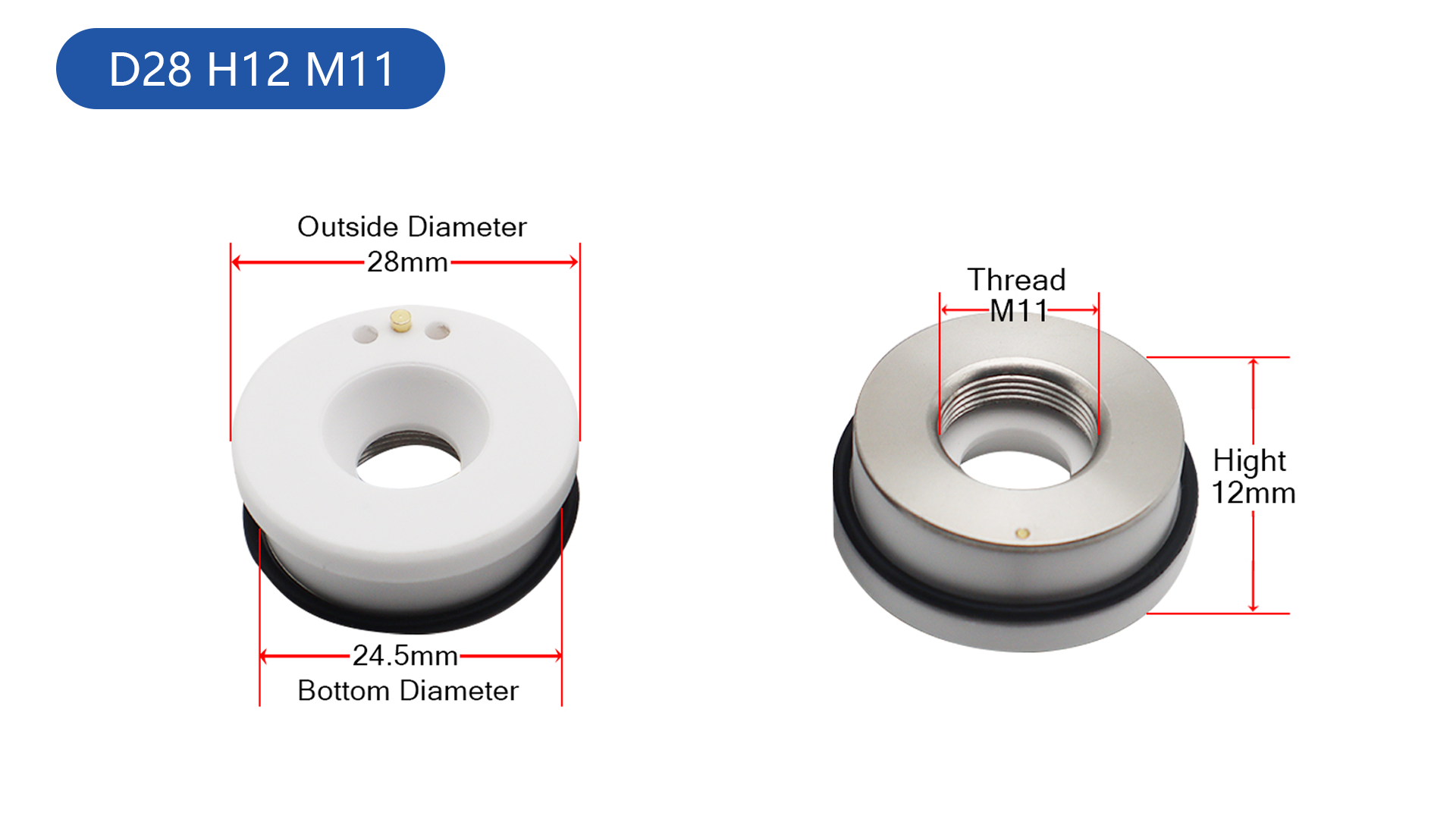 Dia28 32MM Laser Nozzle Ceramic Rings for Fiber Laser Cutting Head manufacture