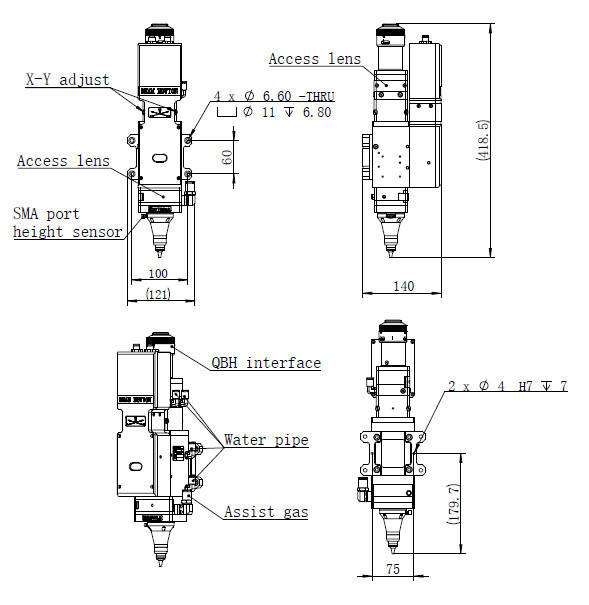 Raytools Original BT210S BT220 BT240S BM110 BM111 BM06K BS06K Metal Laser Cutting Machine Auto Focusing Fiber Laser Cutting Head supplier