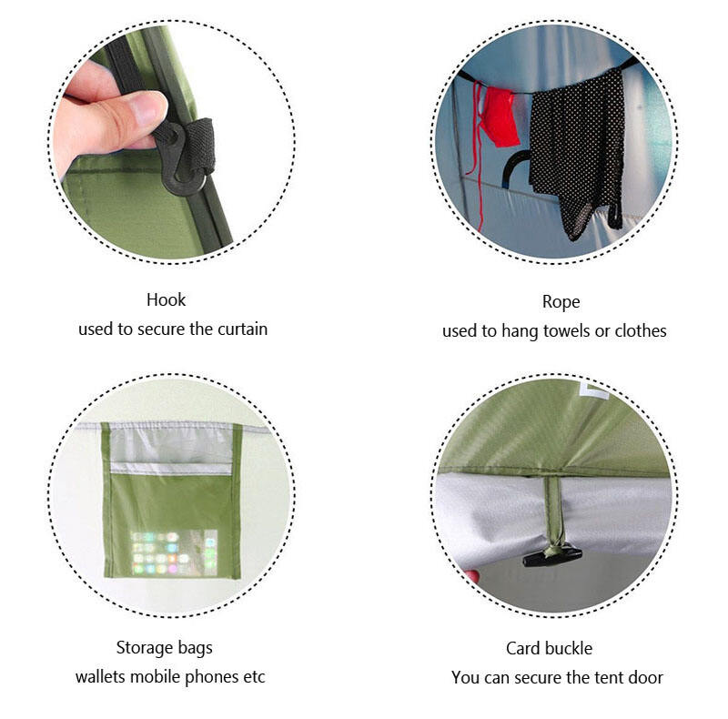 Outdoor Open Changing Room Portable Camping Toilet Popup Tent with Shower Good Quality Solid Color manufacture