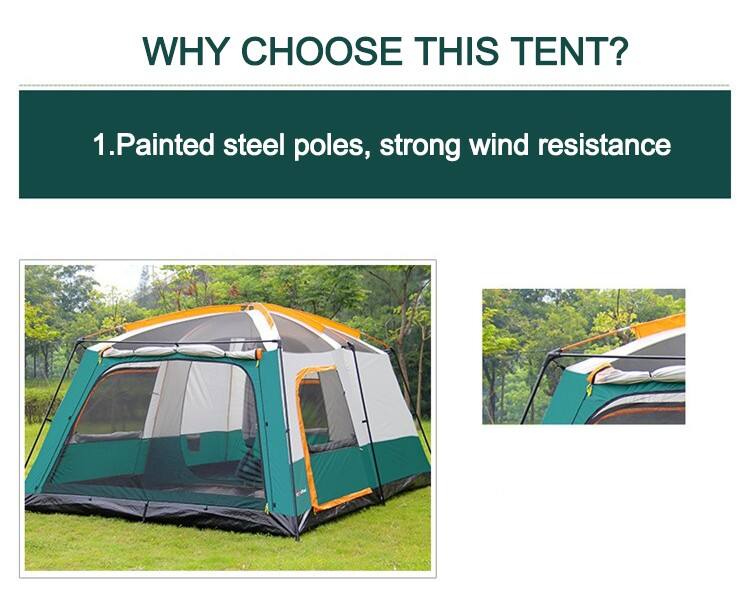 China Suppliers Luxury Large Size Wind Resistant Outdoor Family Camping Hexagonal Beach Tent for Camping Hiking supplier
