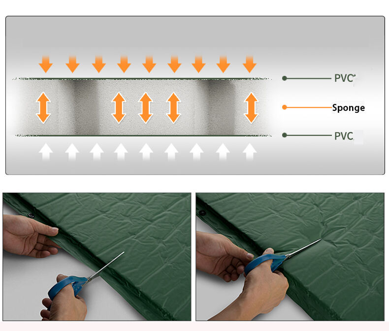 product sleeping camping trekking mat with pillow mattress self inflating pad portable waterproof bed lightweight-5