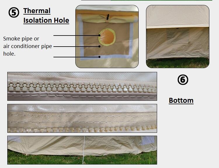 Outdoor Large Yurt Bell Tent 5m 6m Glamping Luxury 4-season Waterproof Cotton Canvas Bell Tent details