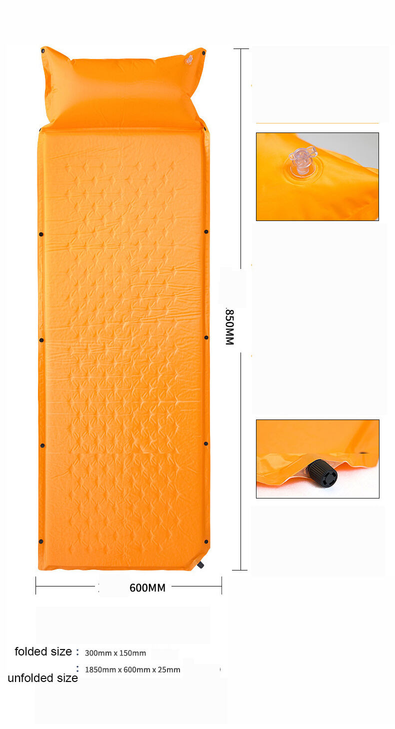 product sleeping camping trekking mat with pillow mattress self inflating pad portable waterproof bed lightweight-3