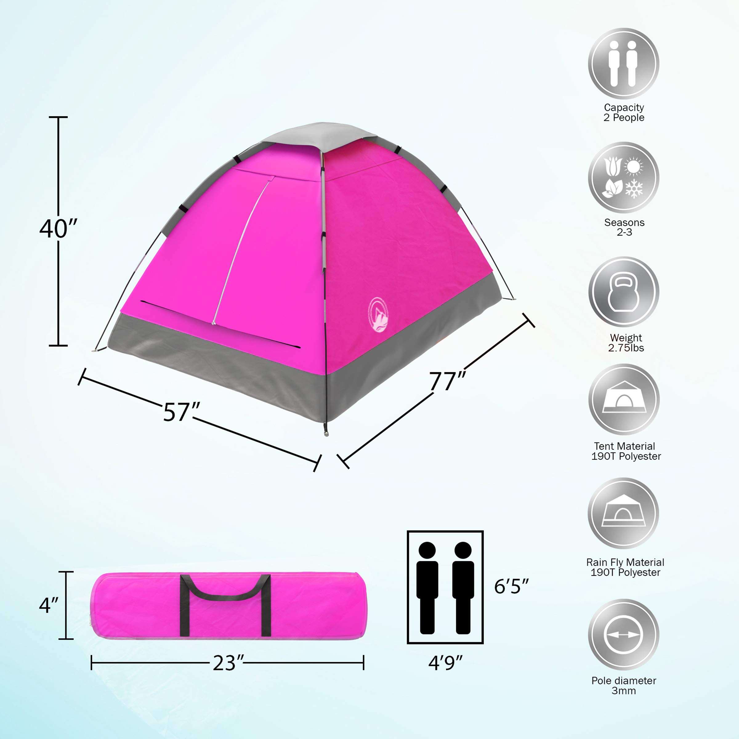 2-Person Lightweight Dome Tent for Camping Hiking Backpacking Beach Camping-Family Outdoor Tent details