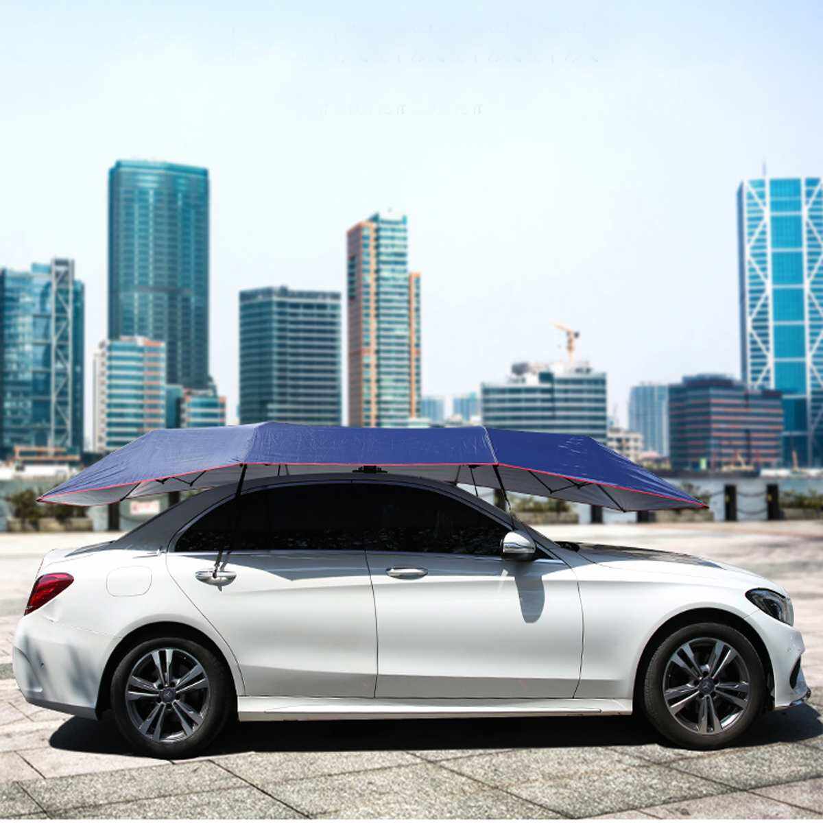 Good Quality Portable Top Roof Hail Uv protection Car Umbrella Automatic Car Covers Sun Shade Awning Tent Car Tent Umbrella details