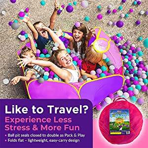 product playhouse popup tent canopy girls boys castle hide n side 5pc kids ball pit tents and tunnels play tunnel tent for children-4