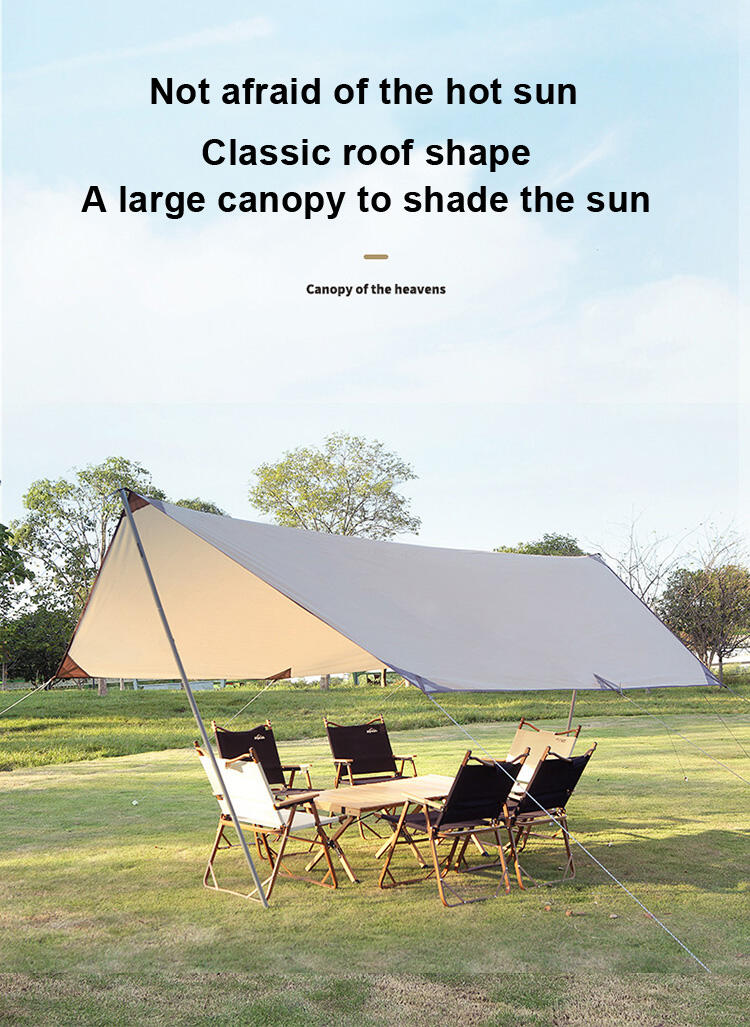 product waterproof portable tarp multifunctional outdoor camping traveling awning backpacking tarp shelter rain tarp-3