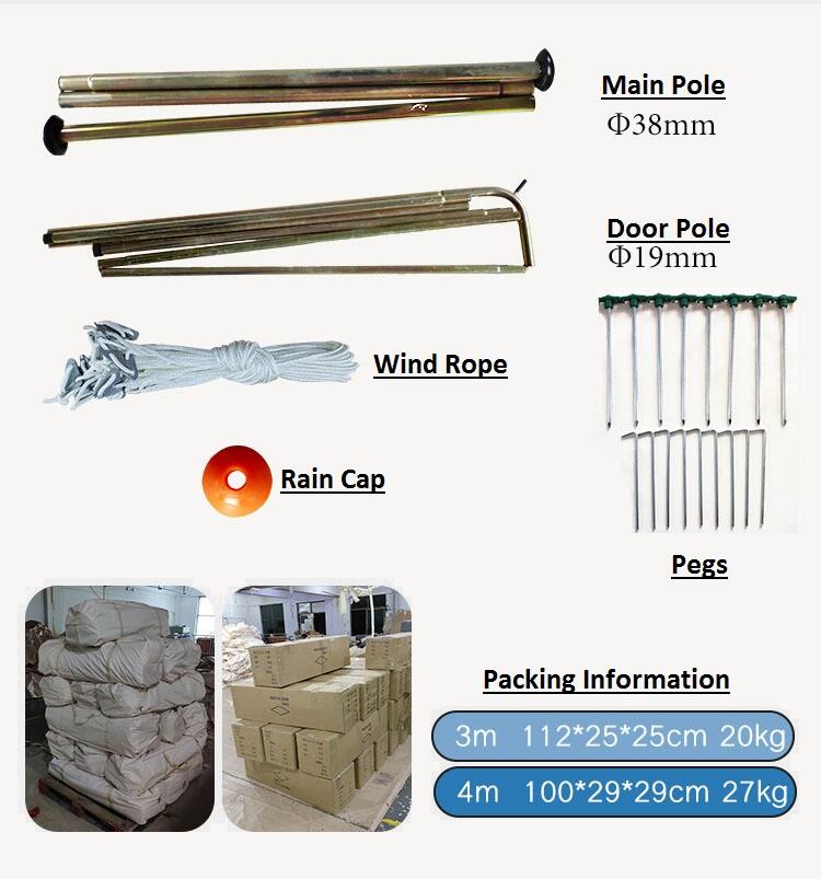 Outdoor Large Yurt Bell Tent 5m 6m Glamping Luxury 4-season Waterproof Cotton Canvas Bell Tent details