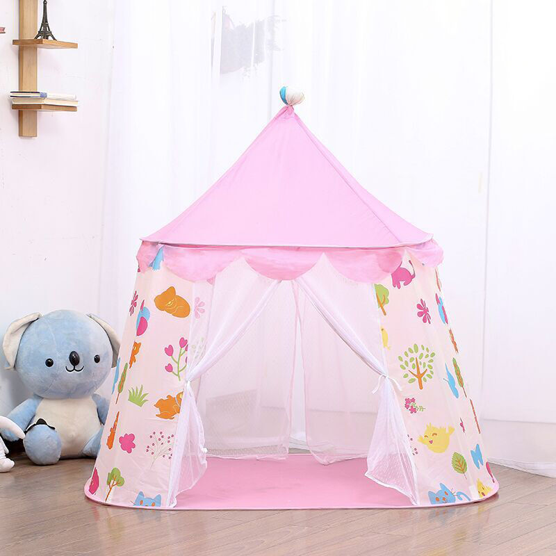 product indoor and outdoor use foldable children hexagon dream tent bed for kid play castle yurt playhouse cartoon cute-11