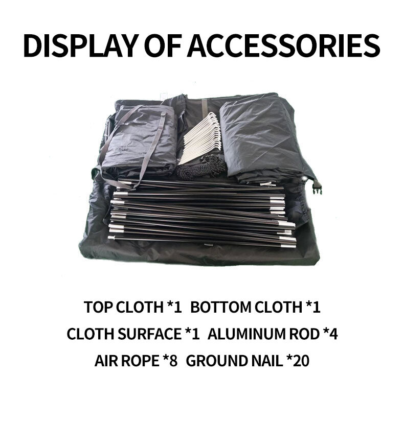 product outdoor 210t anti tear seams dome ball tent waterproof windproof hiking beach layer black out camping clamping tent black tent-16