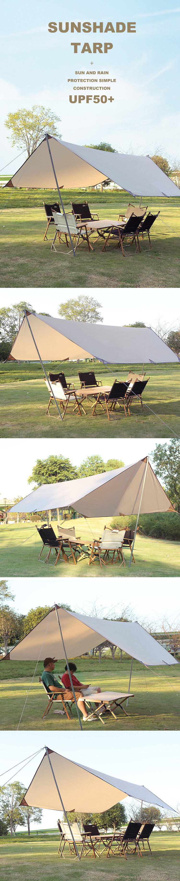 product waterproof portable tarp multifunctional outdoor camping traveling awning backpacking tarp shelter rain tarp-6