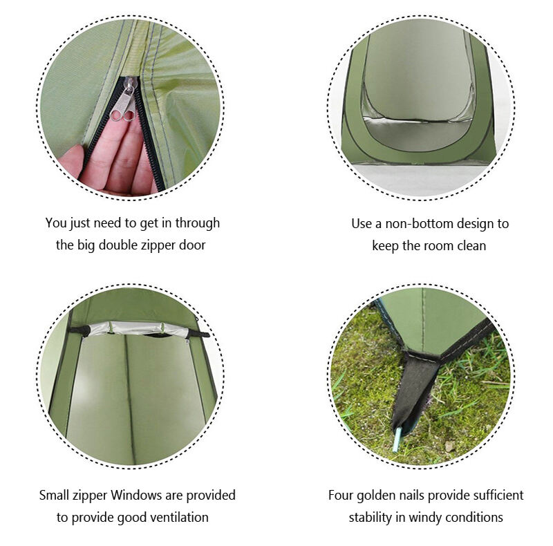 Outdoor Open Changing Room Portable Camping Toilet Popup Tent with Shower Good Quality Solid Color factory