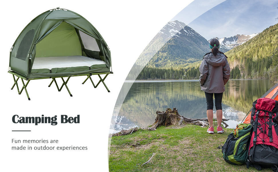 2 Person Foldable Camping Bed Portable Camping Cot Tent Elevated Luxury Portable Camping Tent With Bed details