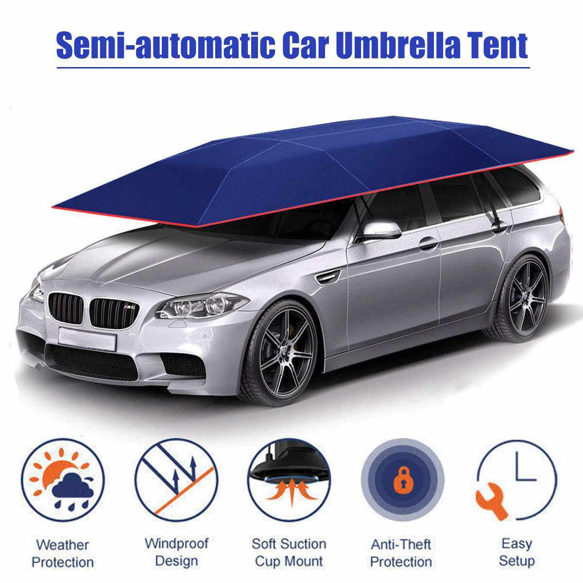 Good Quality Portable Top Roof Hail Uv protection Car Umbrella Automatic Car Covers Sun Shade Awning Tent Car Tent Umbrella factory