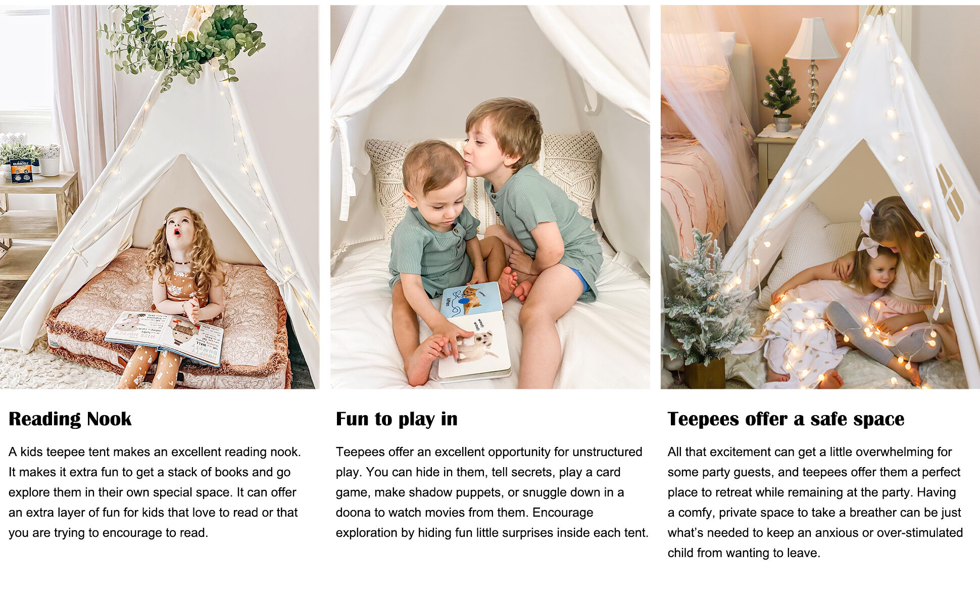 product natural cotton canvas children child toddler kids play tent house foldable indoor teepee tent for kids tipi tent for children-5