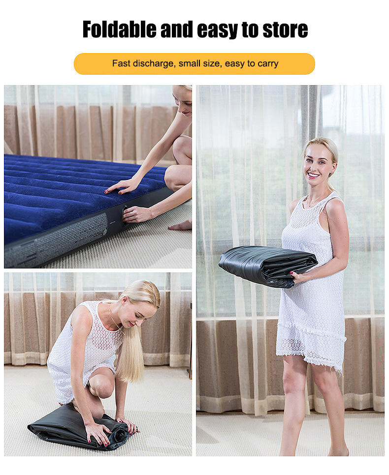 product 2025 outdoor convenience folding air mattress bed  double size camping beach mattress pvc camping mattress self inflating-12