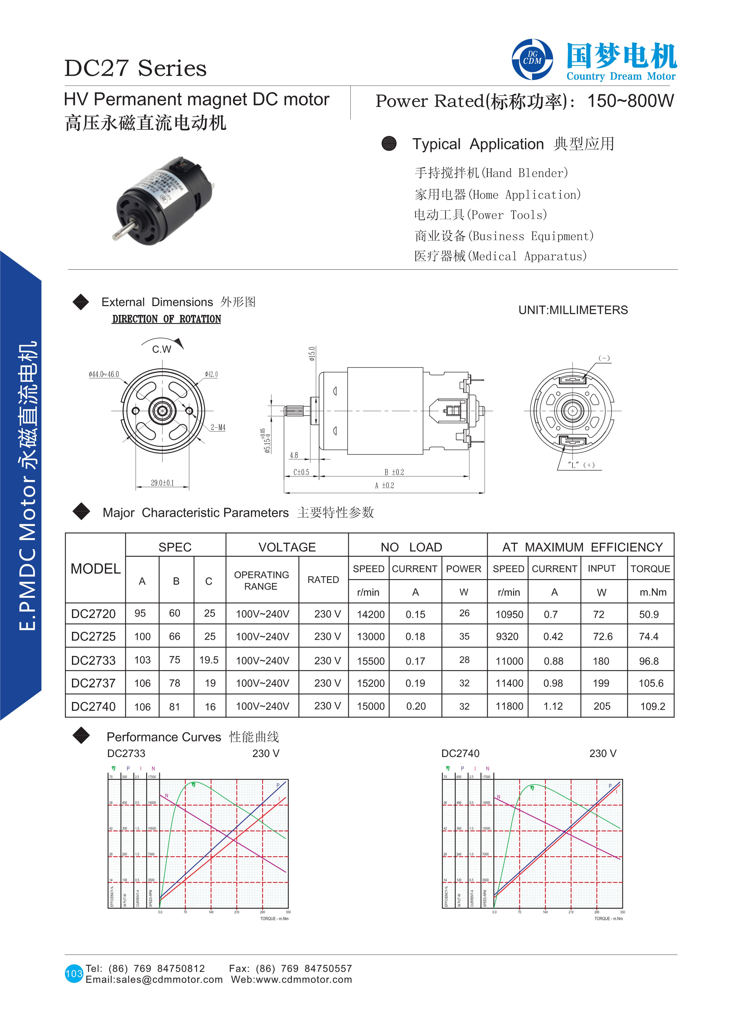 product dc2733 hand blender motor 220v 1200w hand mixer dc motor-3