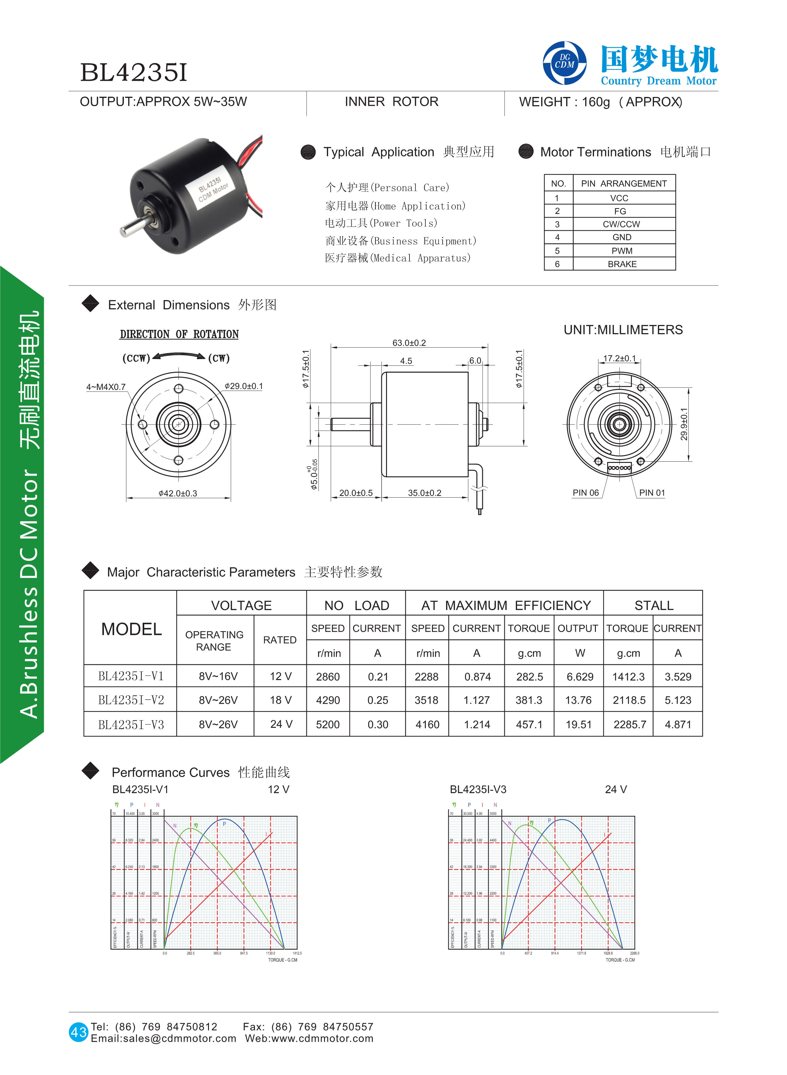 42mm 3 Phase Electric Bldc Fan Motor 12v Dc supplier