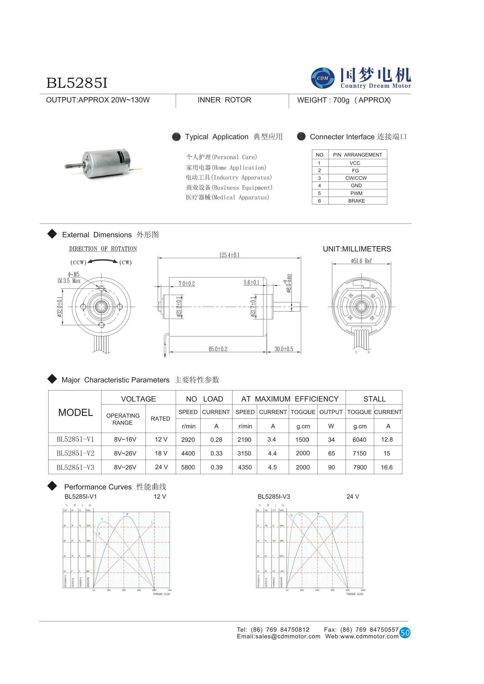 BL5285 24V High Torque Brushless DC Motor for Lawn Mower Robot manufacture