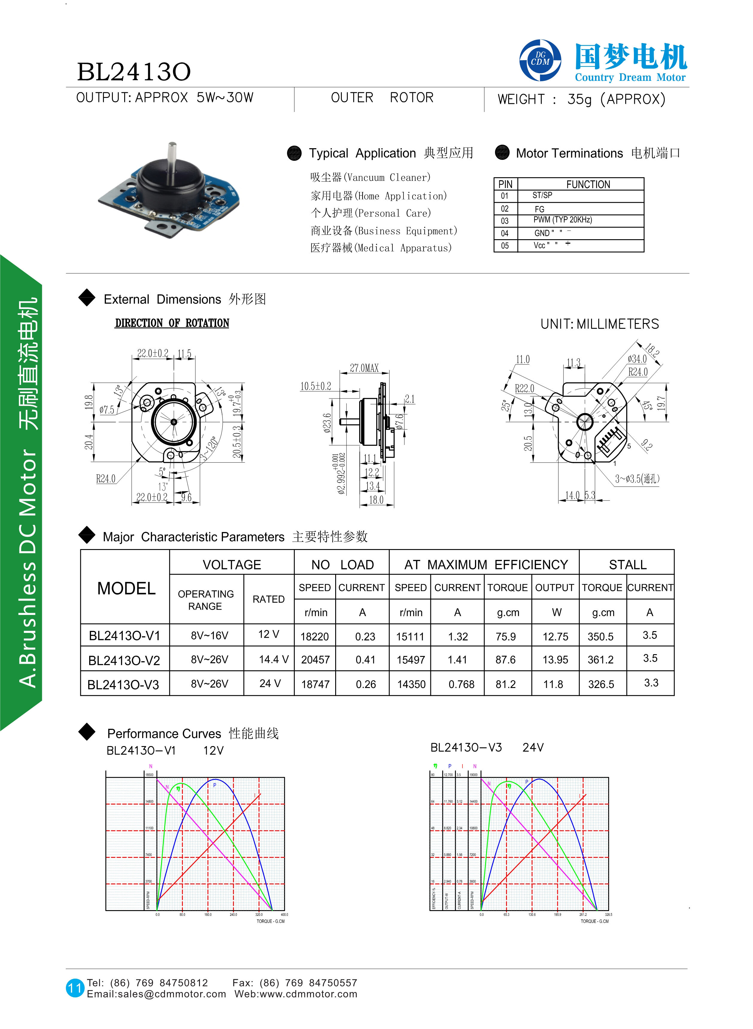 product bl2413  factory price high quality robot cleaner dc brushless motor long lifetime electric bldc vacuum motor-3