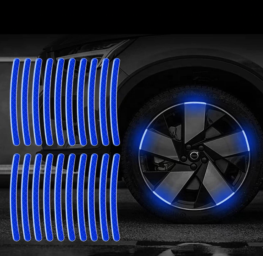 product blue reflective edge sticker car motorcycle wheel safety decorative car decals night safety warning reflective car stickers-1