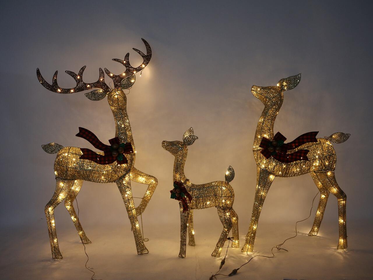 product led lighted reindeer family christmas motif string outdoor holiday glitter decorations for tree 220v voltage-11