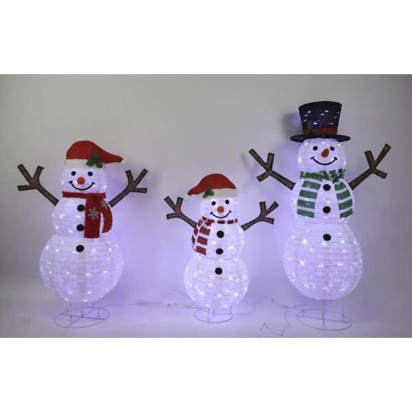 Shine bright this season with our energy-efficient LED lighted snowmen.