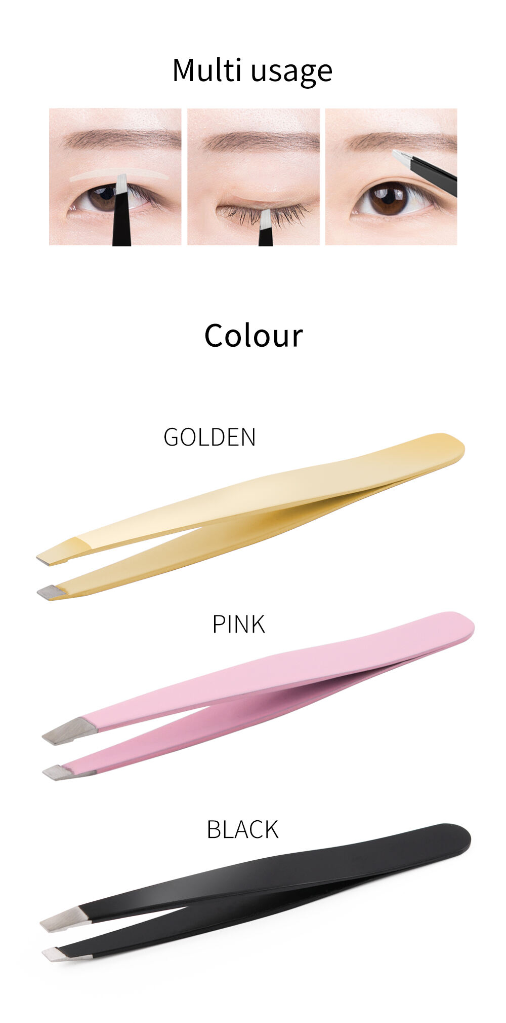 Factory Price Wholesale Popular Eyebrow Tweezer Beauty Tool Black Eyebrow Tweezers manufacture