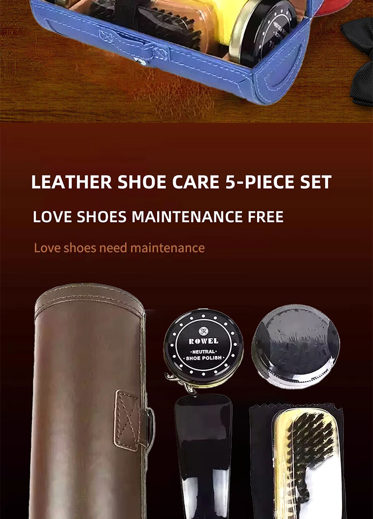 Best Quality Black Manufacture Travel Leather Shoe Shine Kit with Factory Price factory
