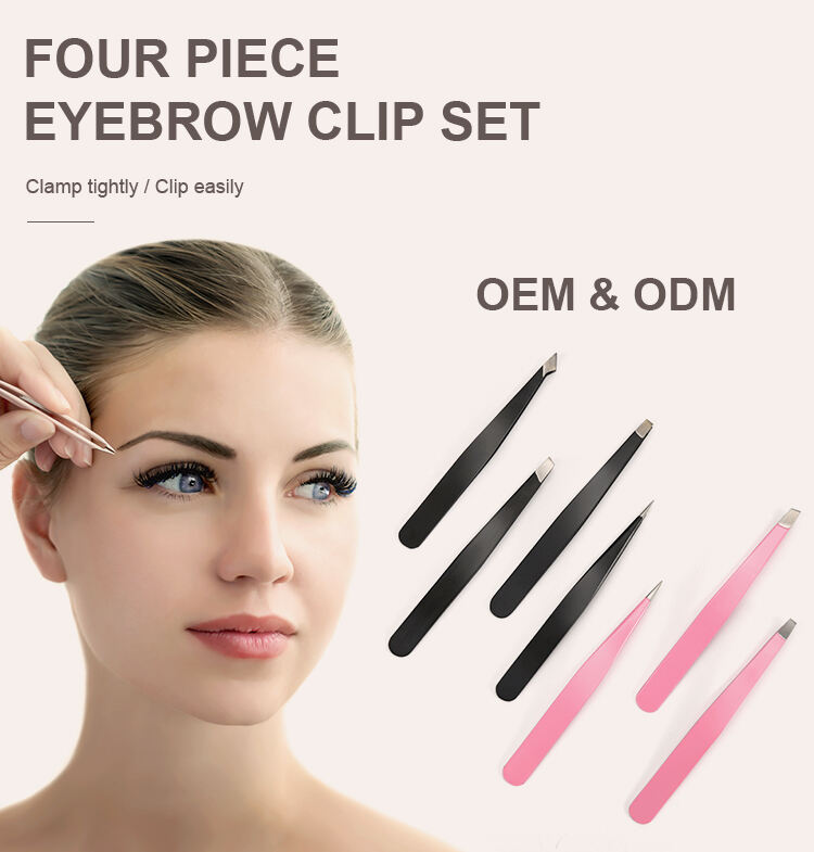 Factory Price Wholesale Popular Eyebrow Tweezer Beauty Tool Black Eyebrow Tweezers supplier