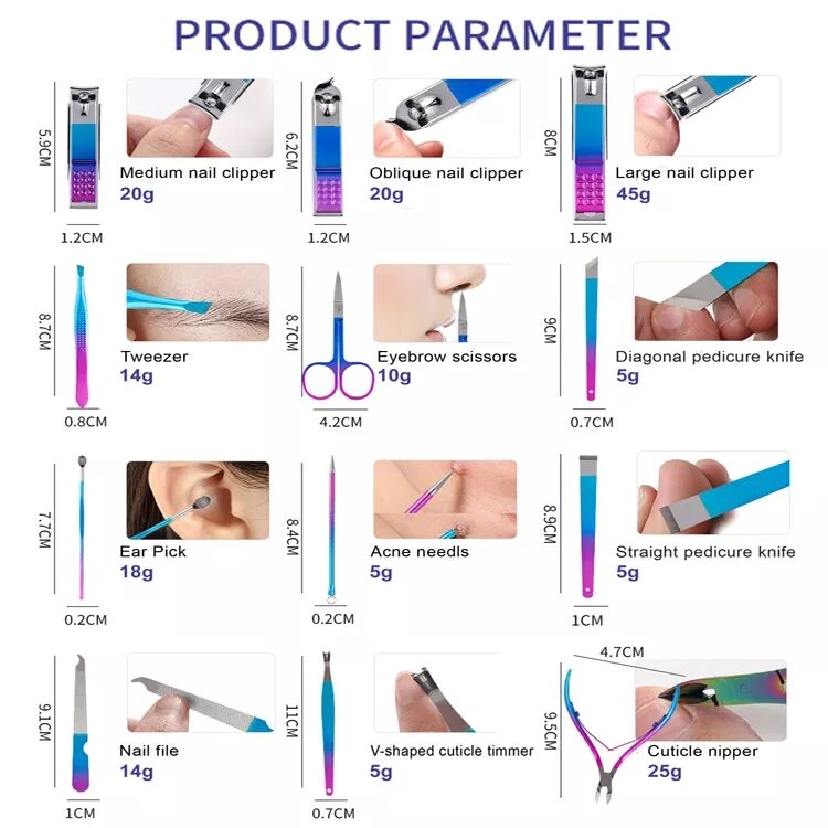 Chinese Factory Nail Cutter Set Manicure Pedicure Tool Beauty Set Professional details