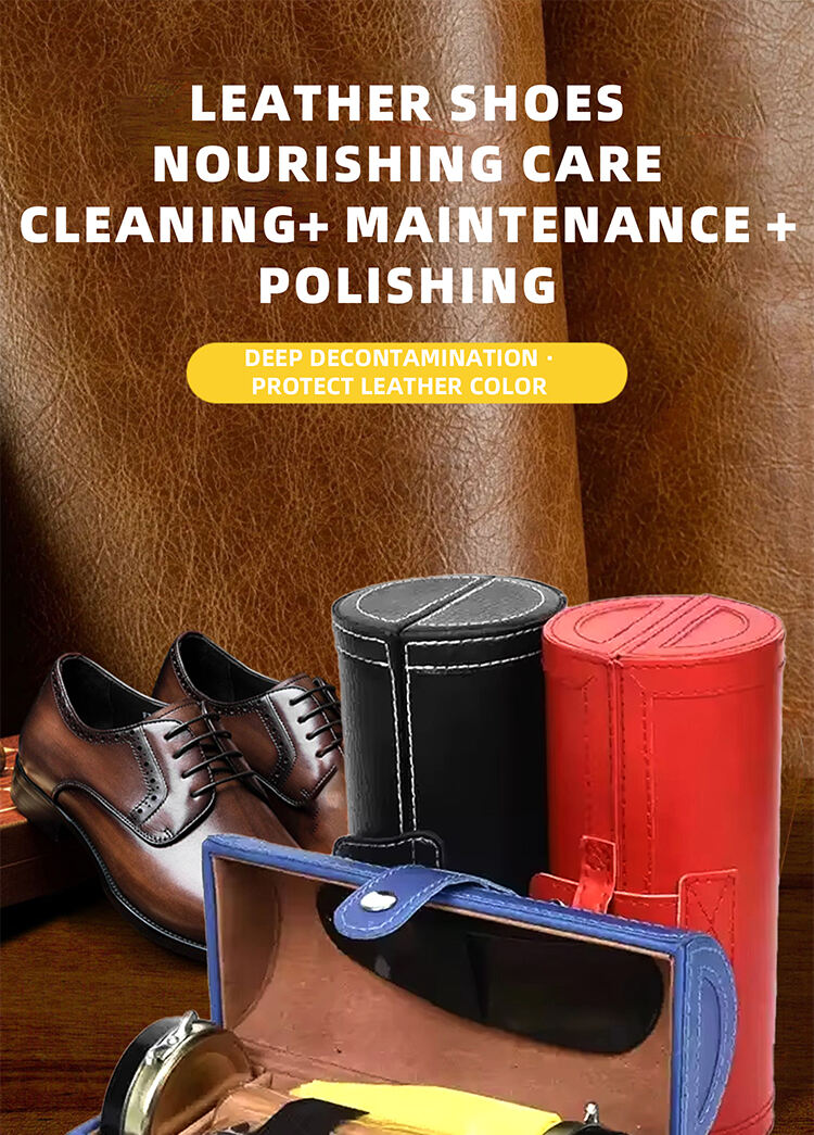 Best Quality Black Manufacture Travel Leather Shoe Shine Kit with Factory Price factory