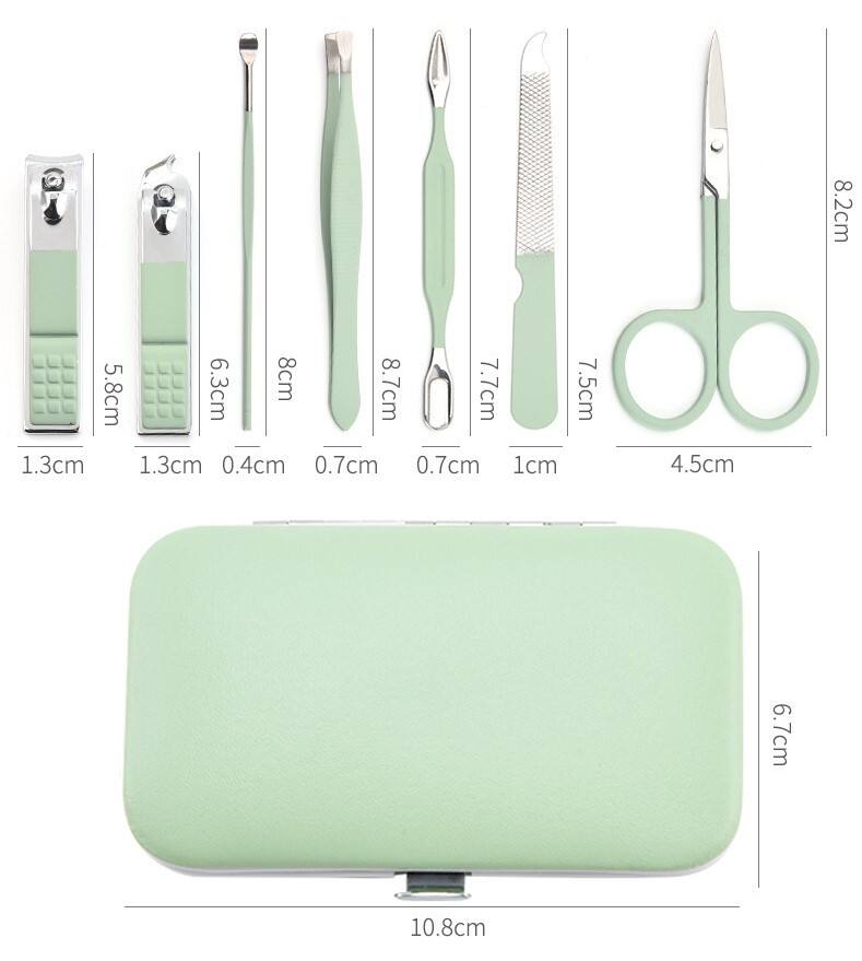 Wholesale price professional nail clipper set nail tool green/purple/blue manicure set supplier