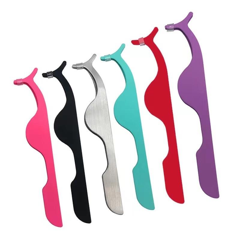 Hot Sale Eyelash Extension Glue Private Label Stainless Steel Curved Eyebrow Tweezers factory