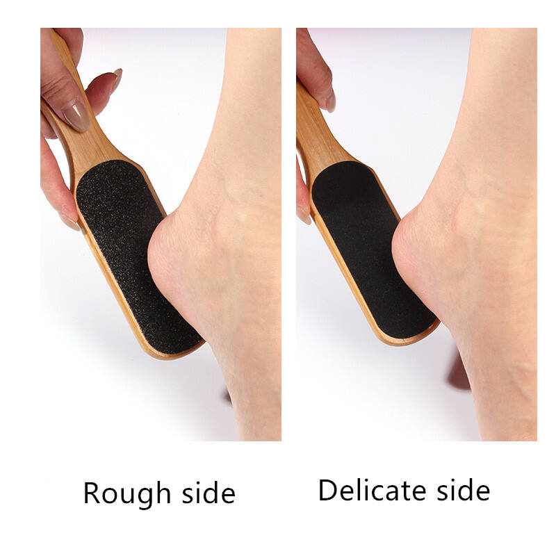 Factory Hot Sale Foot File Removal Pedicure Tools Wooden Handle Foot Brush details