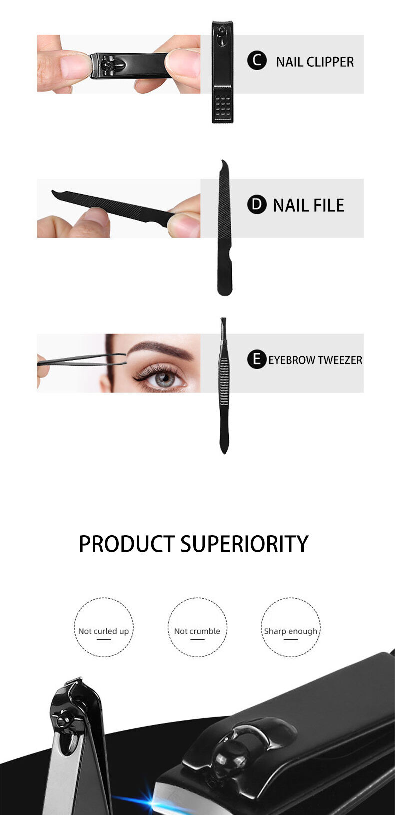Factory Made Nail Clippers Kit Nail Care Tools Personal Care Luxury Nail Clipper Kit factory