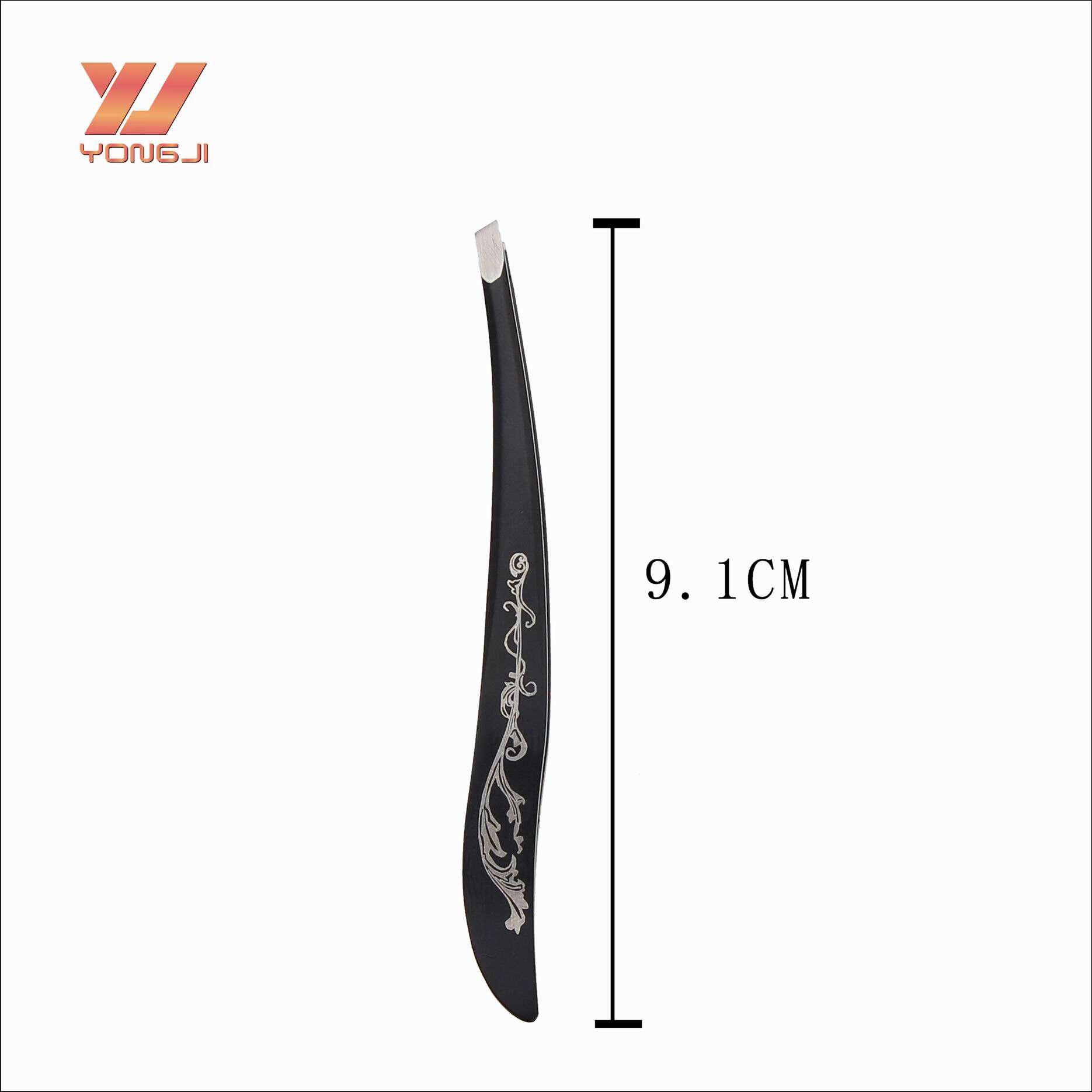 Wholesale Black Beauty Tool Set Stainless Steel Eyebrow Tweezers with Slanted Tip supplier