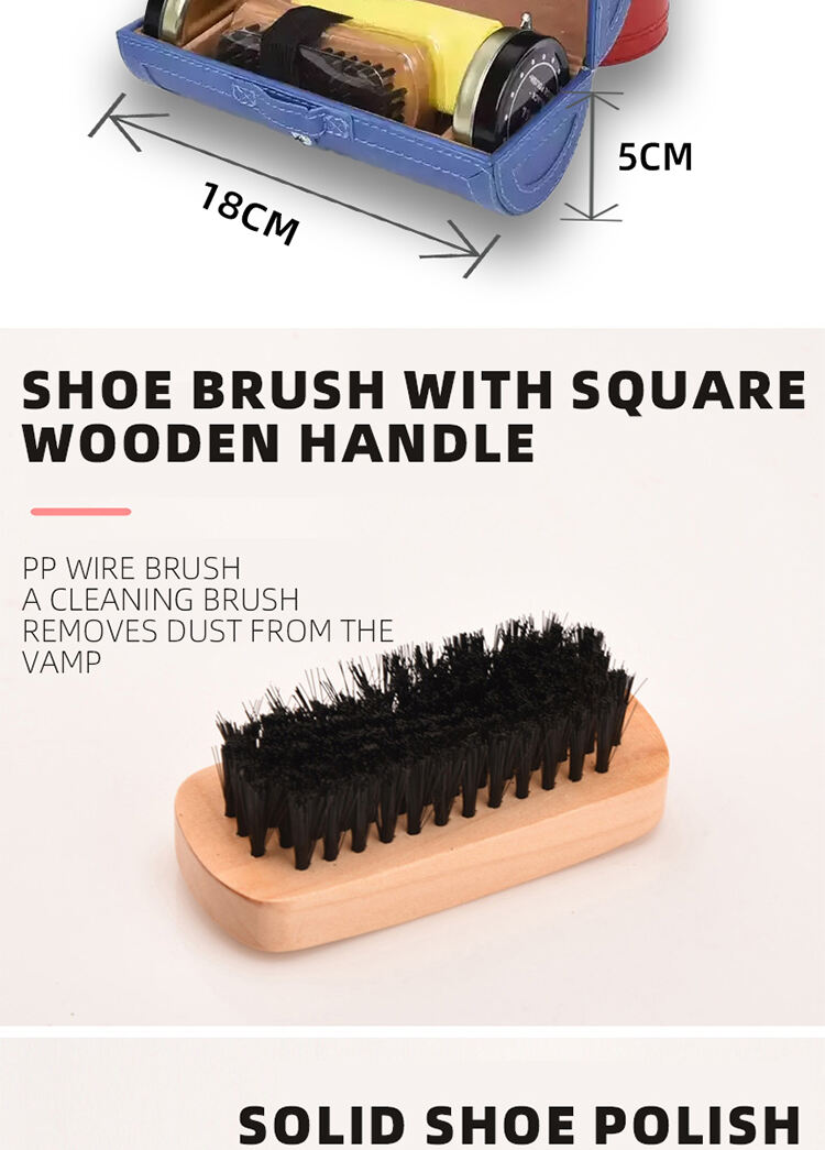 Best Quality Black Manufacture Travel Leather Shoe Shine Kit with Factory Price manufacture