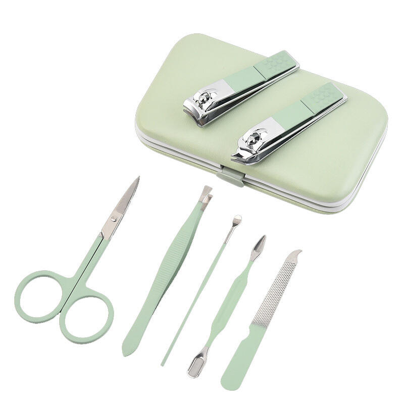 Wholesale price professional nail clipper set nail tool green/purple/blue manicure set factory
