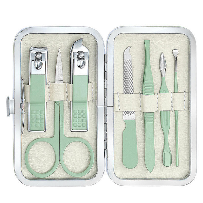 Wholesale price professional nail clipper set nail tool green/purple/blue manicure set details
