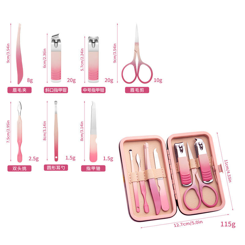 Wholesale Professional Custom Logo Beauty Tool 7/10/13/19 Pcs pink Manicure Set factory