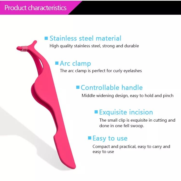 Hot Sale Eyelash Extension Glue Private Label Stainless Steel Curved Eyebrow Tweezers factory