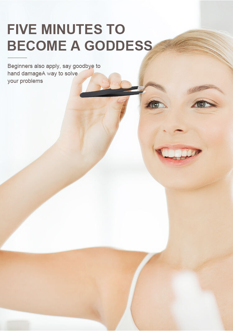 Factory Price Wholesale Popular Eyebrow Tweezer Beauty Tool Black Eyebrow Tweezers supplier